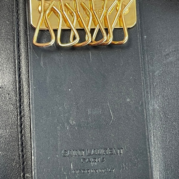 Saint Laurent 6 Row Navy Leather Key Case - Preowned - Picture 12 of 13